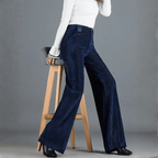P|H - High-Rise Knit Velvet Trousers Violet