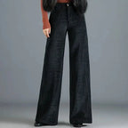 P|H - High-Rise Knit Velvet Trousers Violet