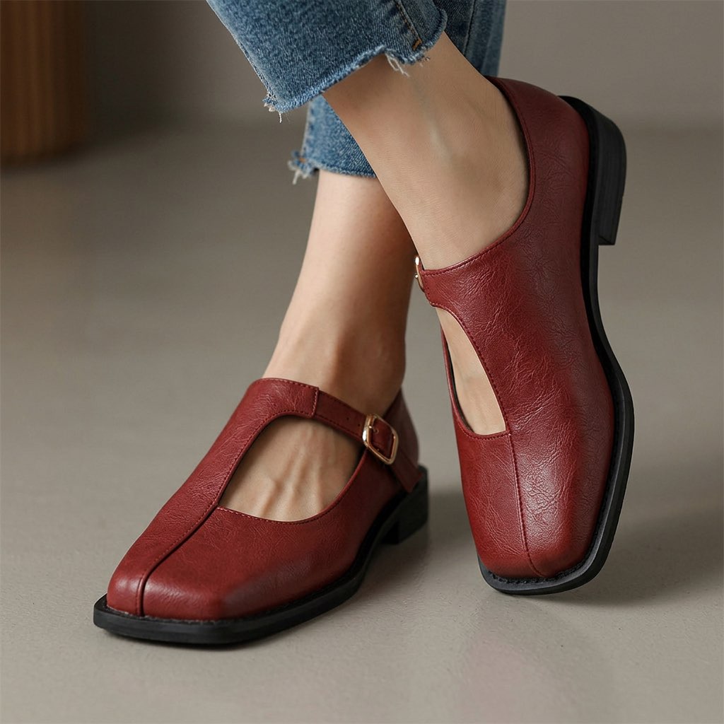 P|H - Square-Toe Buckled Mary Janes Grace
