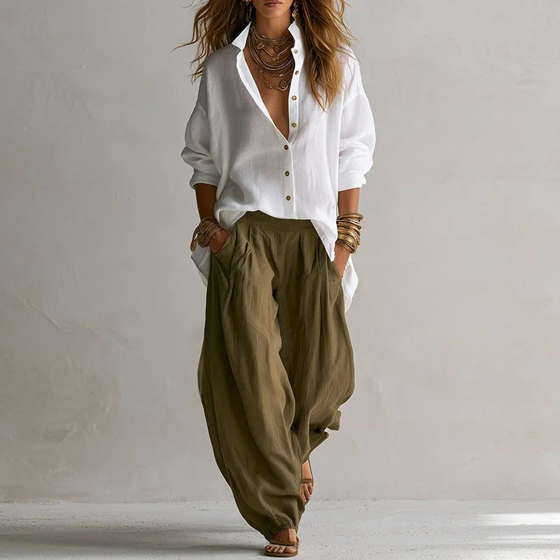 P|H - Relaxed Shirt And Trouser Set Rose