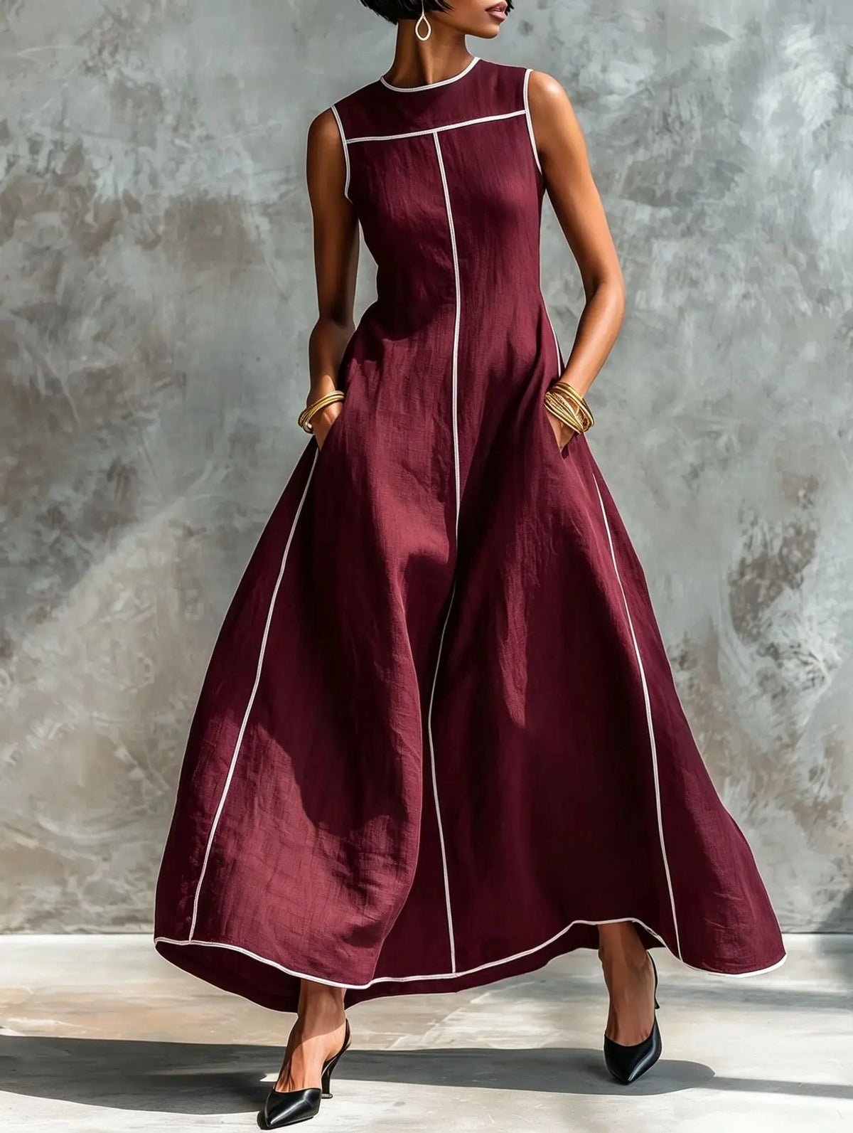 P|H - Contrast Trim A-Line Gown Gloria