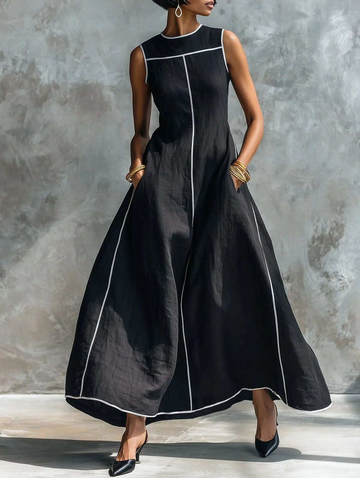 P|H - Contrast Trim A-Line Gown Gloria