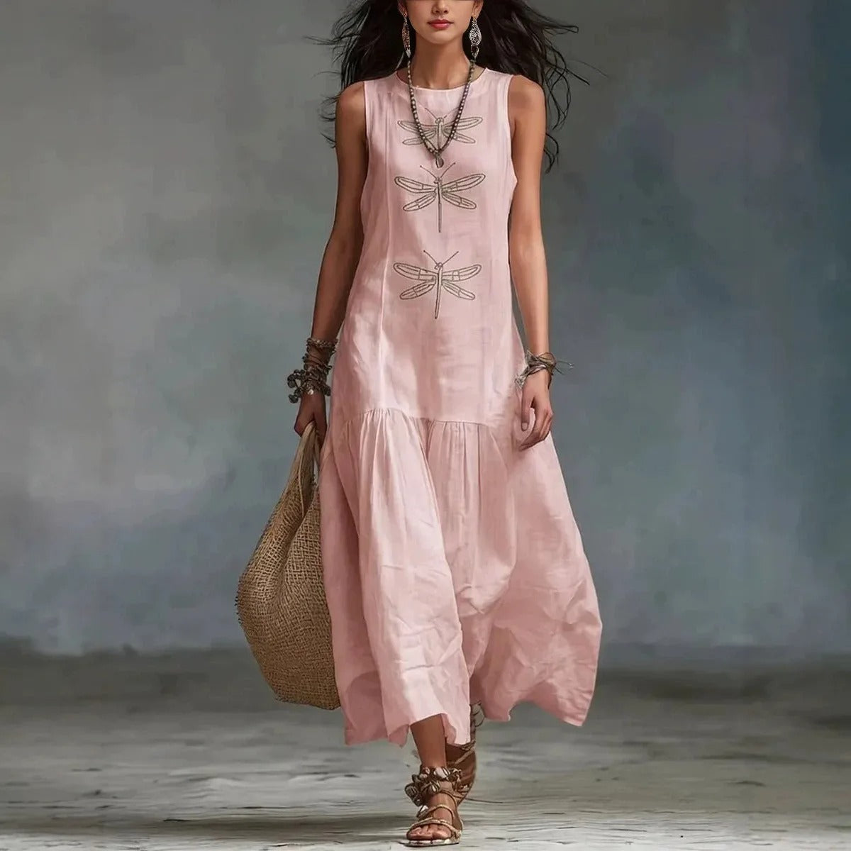 P|H - Dragonfly Detail Midi Dress Deborah