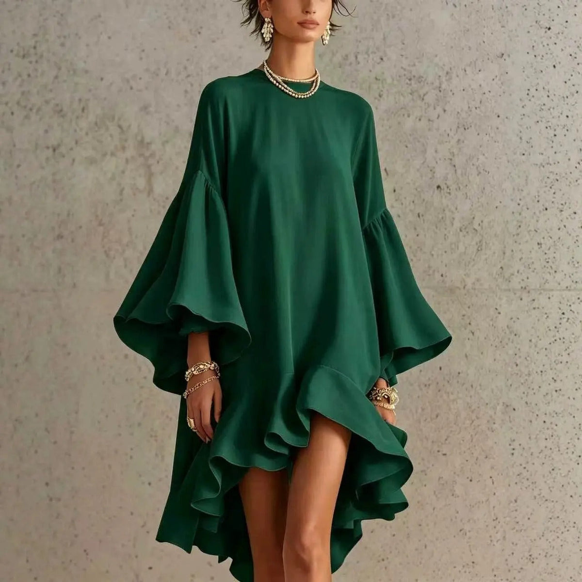 P|H - Flutter Sleeve Asymmetric Midi Dress Eleanor
