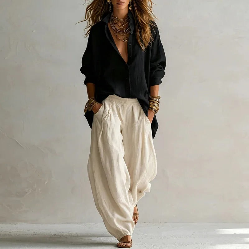 P|H - Relaxed Shirt And Trouser Set Rose