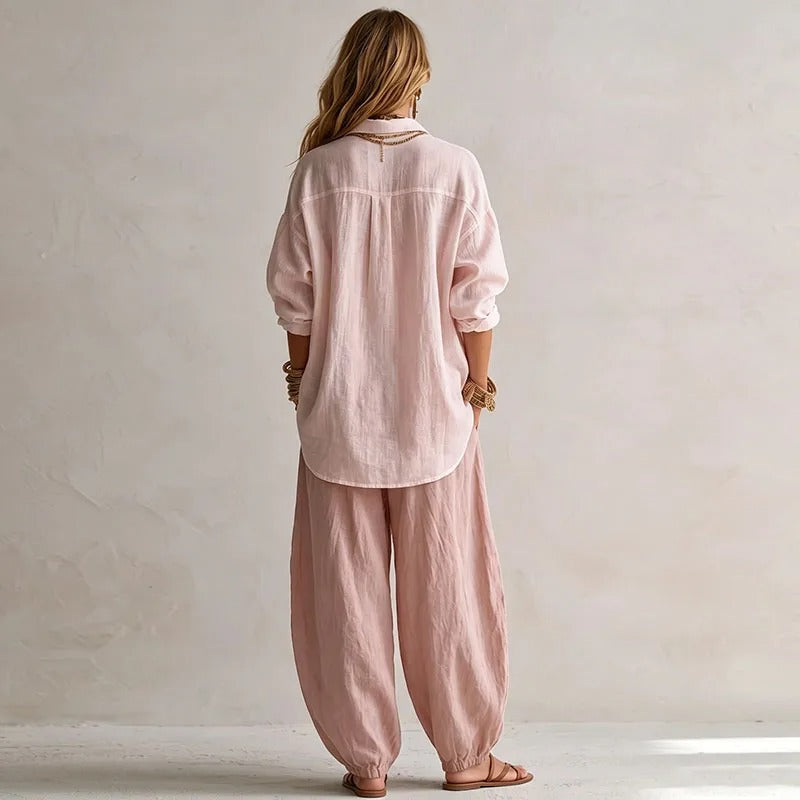 P|H - Relaxed Shirt And Trouser Set Rose