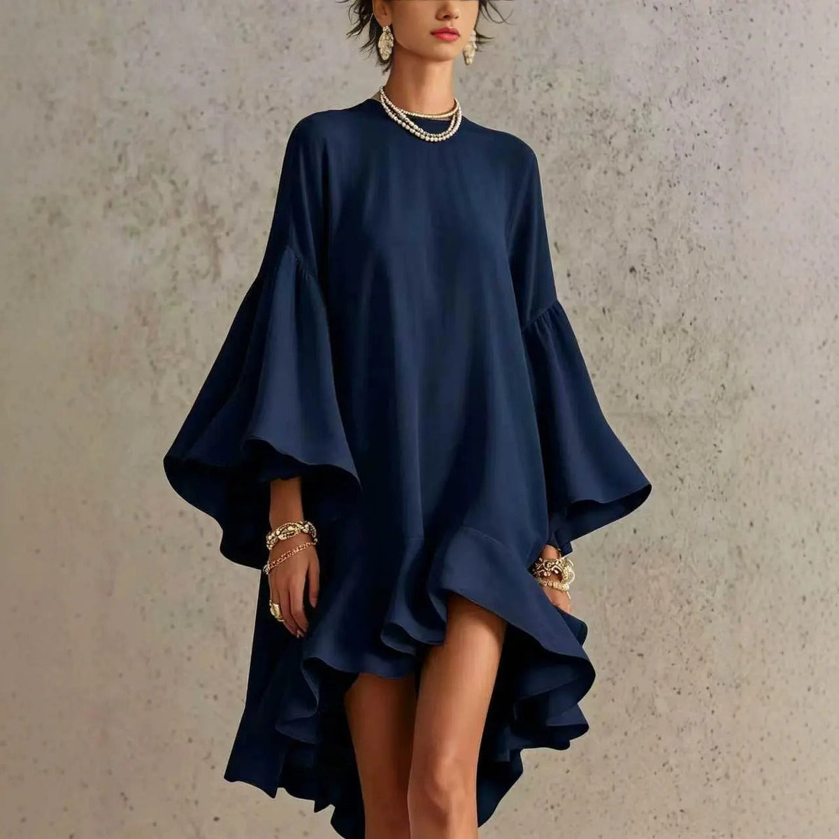 P|H - Flutter Sleeve Asymmetric Midi Dress Eleanor
