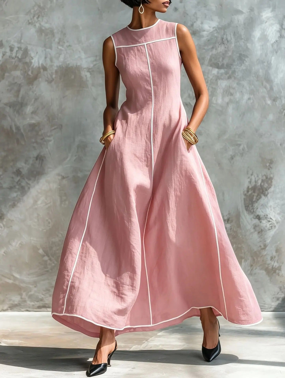 P|H - Contrast Trim A-Line Gown Gloria