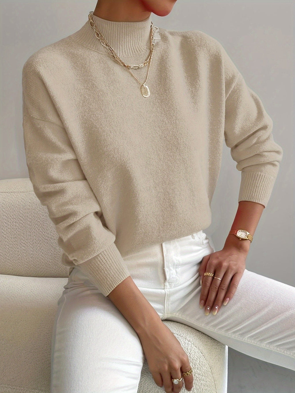 P|H - Soft Mock Neck Knit Sweater Eleanor