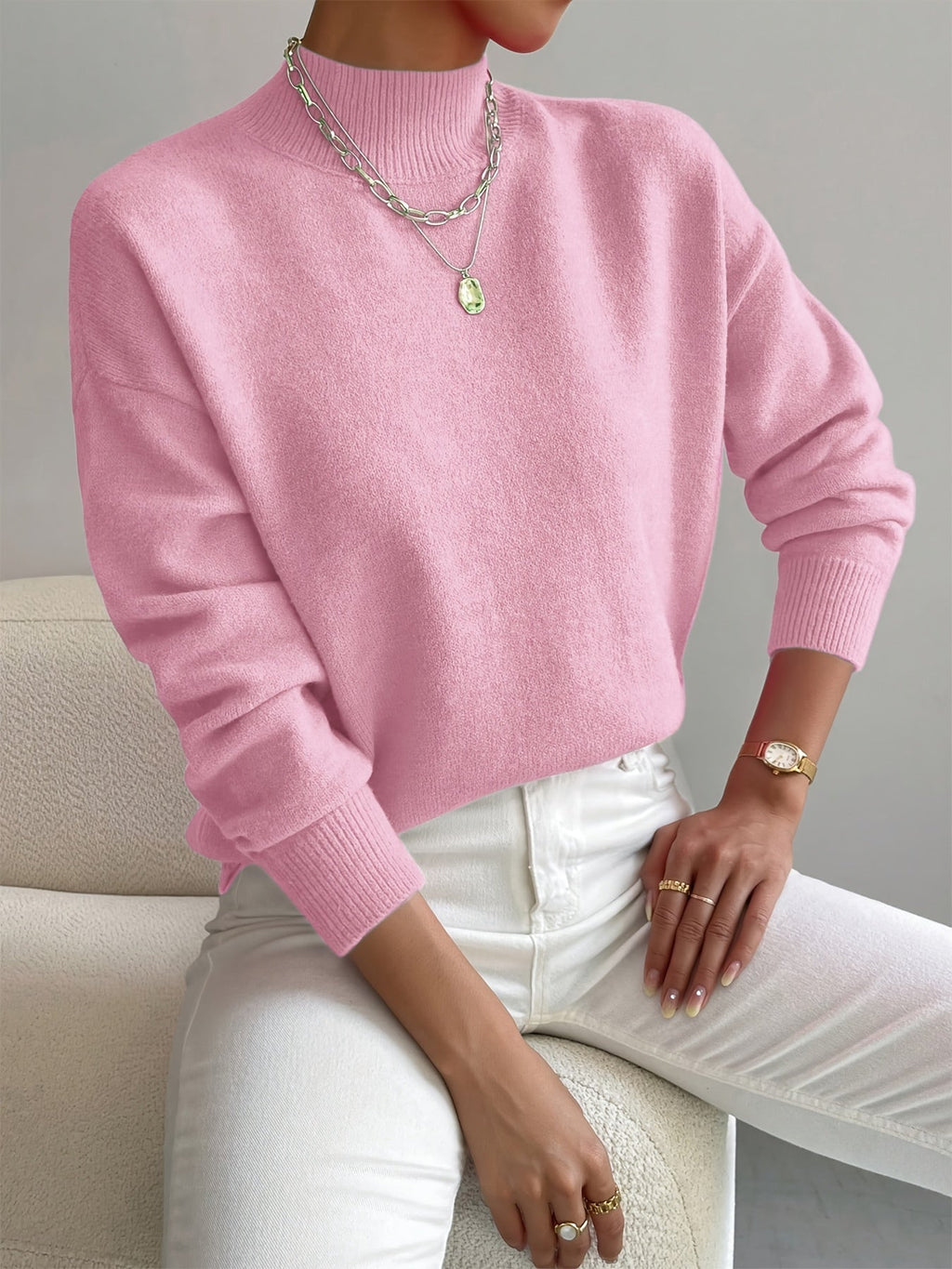 P|H - Soft Mock Neck Knit Sweater Eleanor