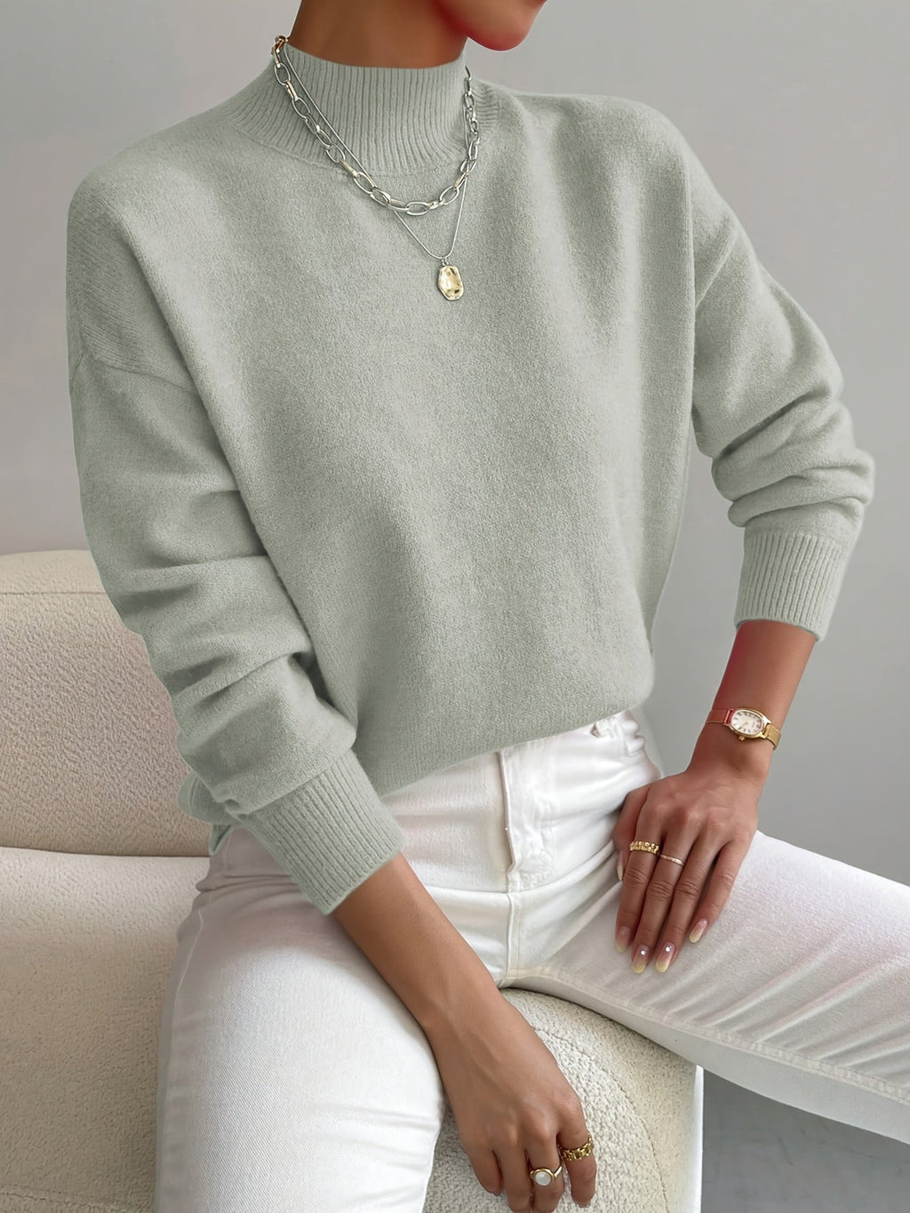 P|H - Soft Mock Neck Knit Sweater Eleanor