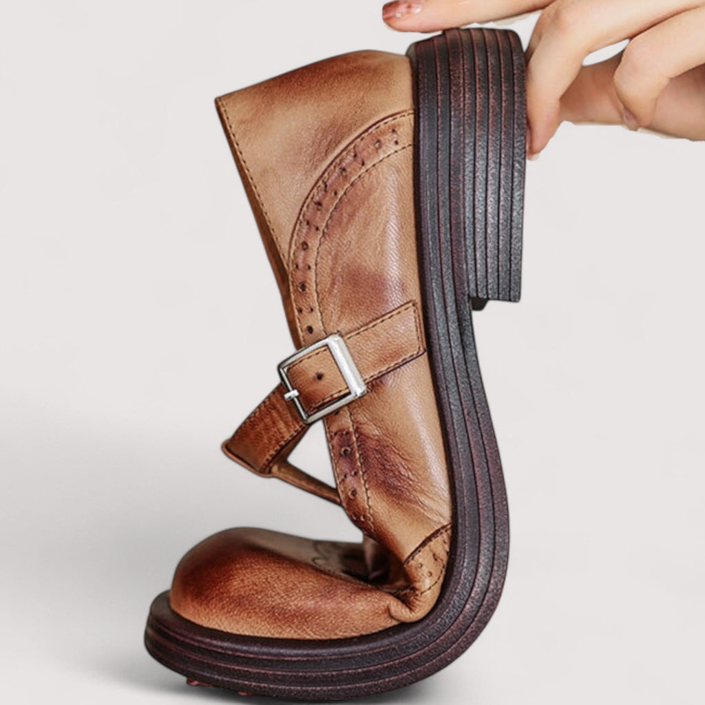 P|H - Cushioned Leather Mary Jane Shoes Kathleen