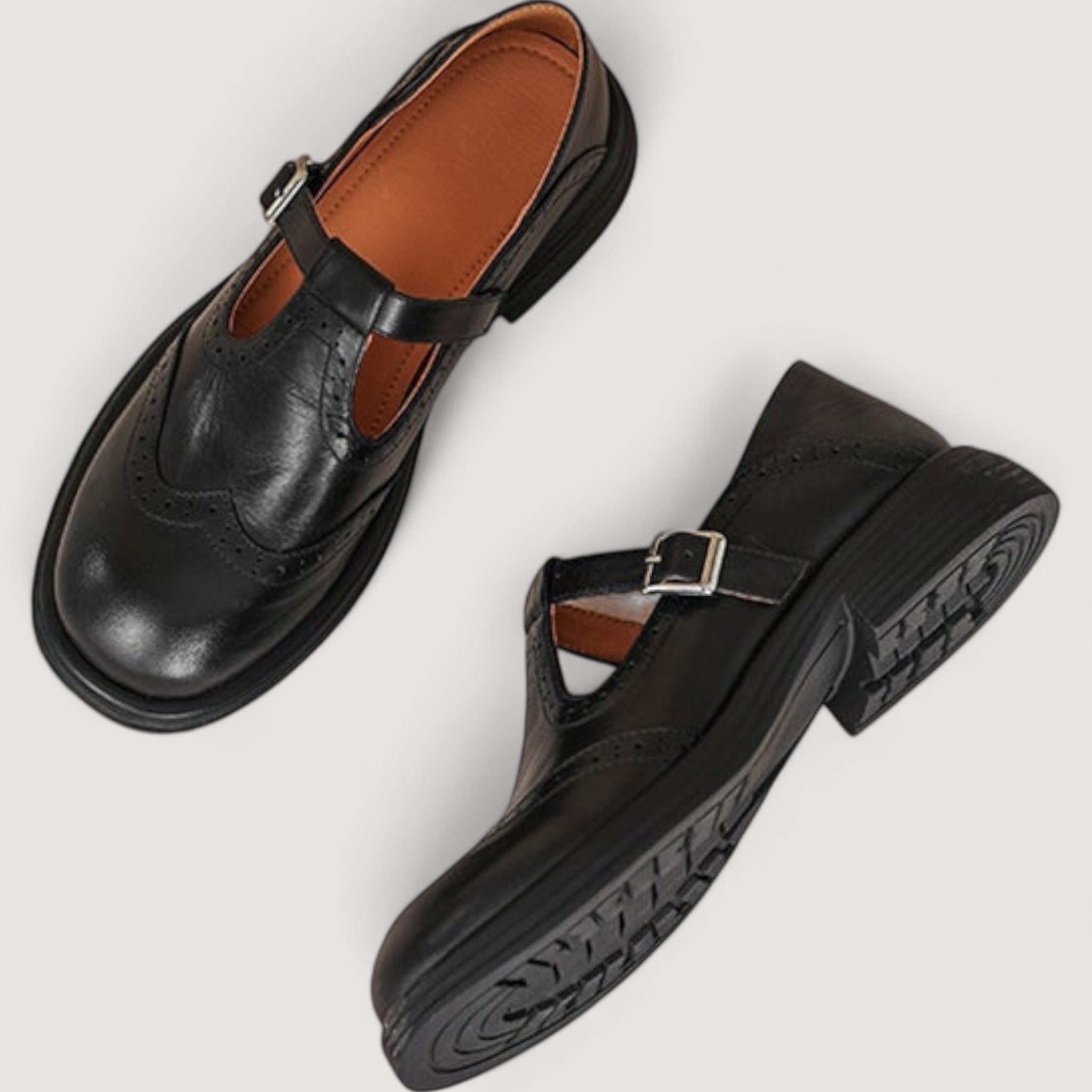P|H - Cushioned Leather Mary Jane Shoes Kathleen