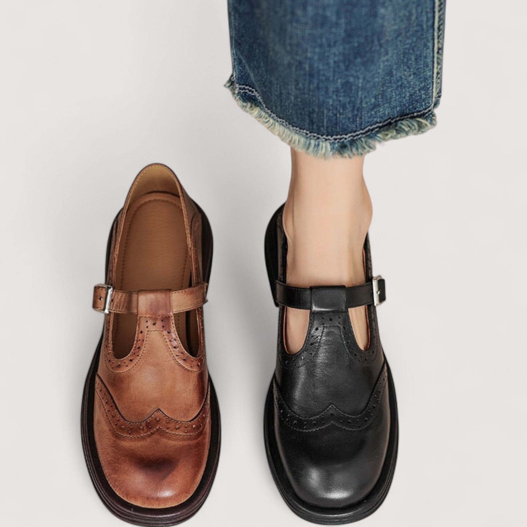 P|H - Cushioned Leather Mary Jane Shoes Kathleen