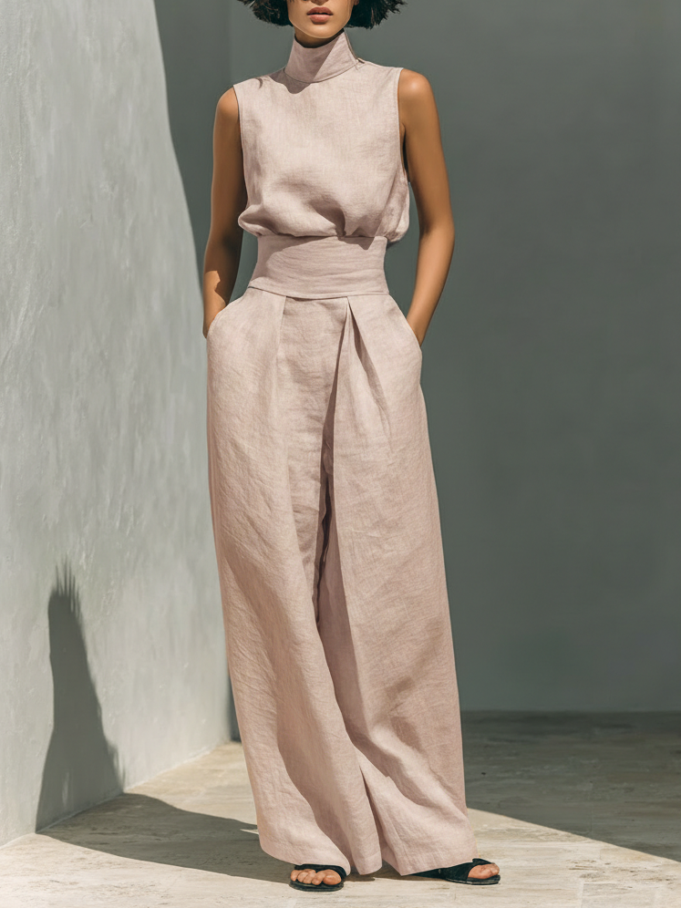 P|H - Wide Leg Linen Two-Piece Set Ariana