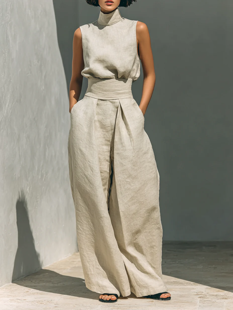 P|H - Wide Leg Linen Two-Piece Set Ariana
