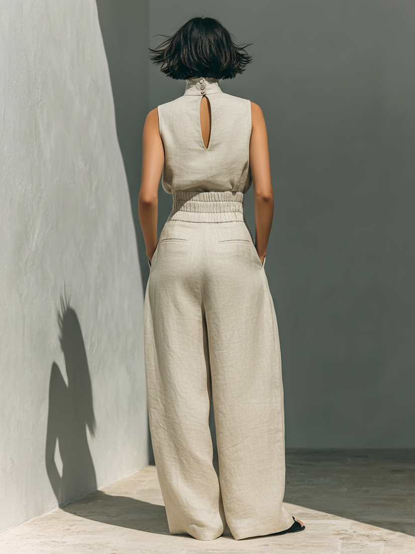 P|H - Wide Leg Linen Two-Piece Set Ariana