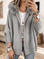 P|H - Cozy Hooded Knit Cardigan Sandra