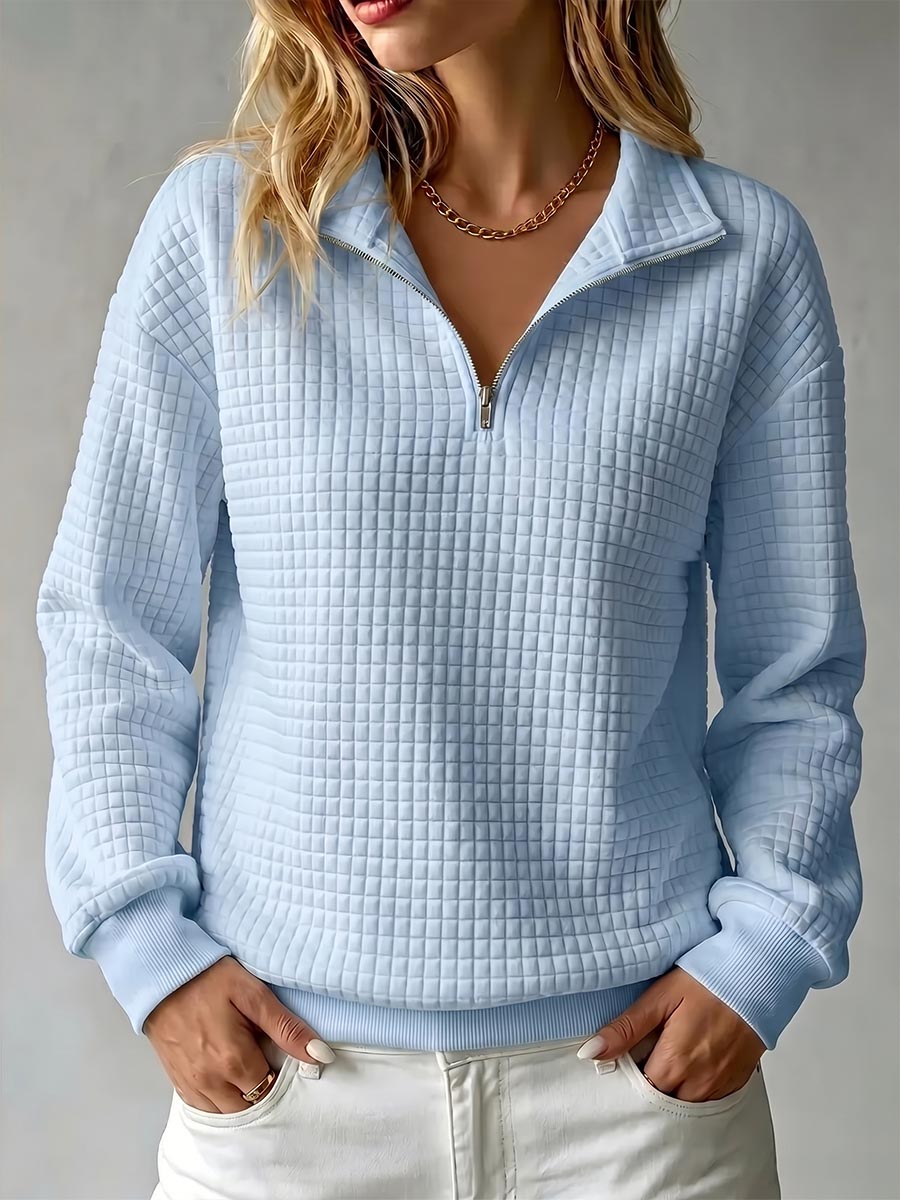 P|H - Waffle Knit Stand Collar Pullover Nancy