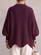 P|H - Oversized Collared Knit Cardigan Donna