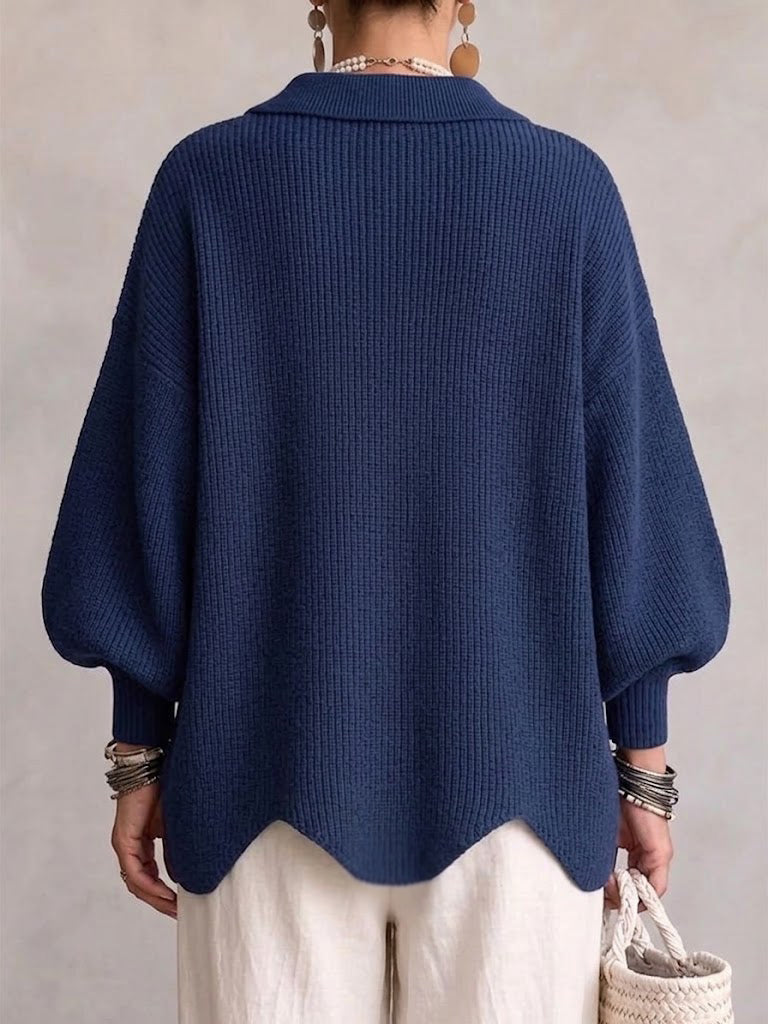 P|H - Oversized Collared Knit Cardigan Donna