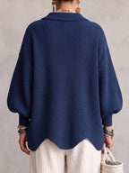 P|H - Oversized Collared Knit Cardigan Donna