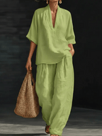 P|H - Effortless Linen Two-Piece Set Lilly