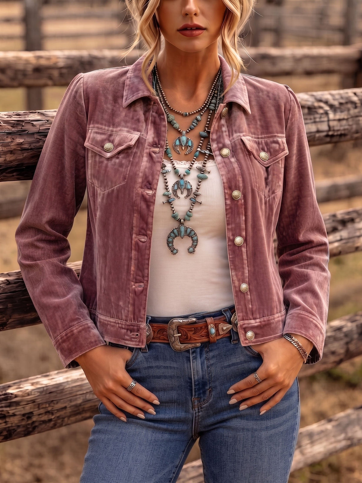 P|H - Velvet Western Trucker Jacket Margaret