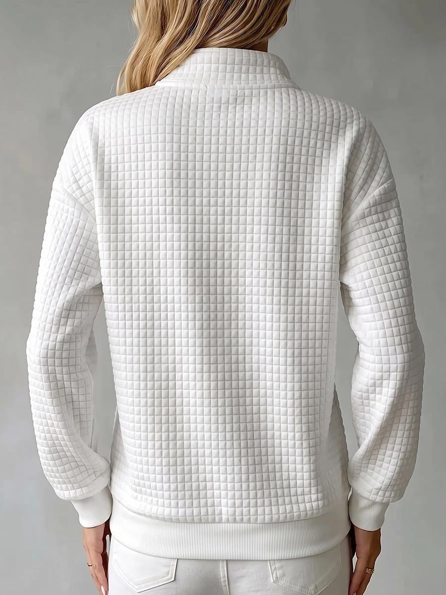 P|H - Waffle Knit Stand Collar Pullover Nancy