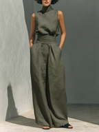 P|H - Wide Leg Linen Two-Piece Set Ariana