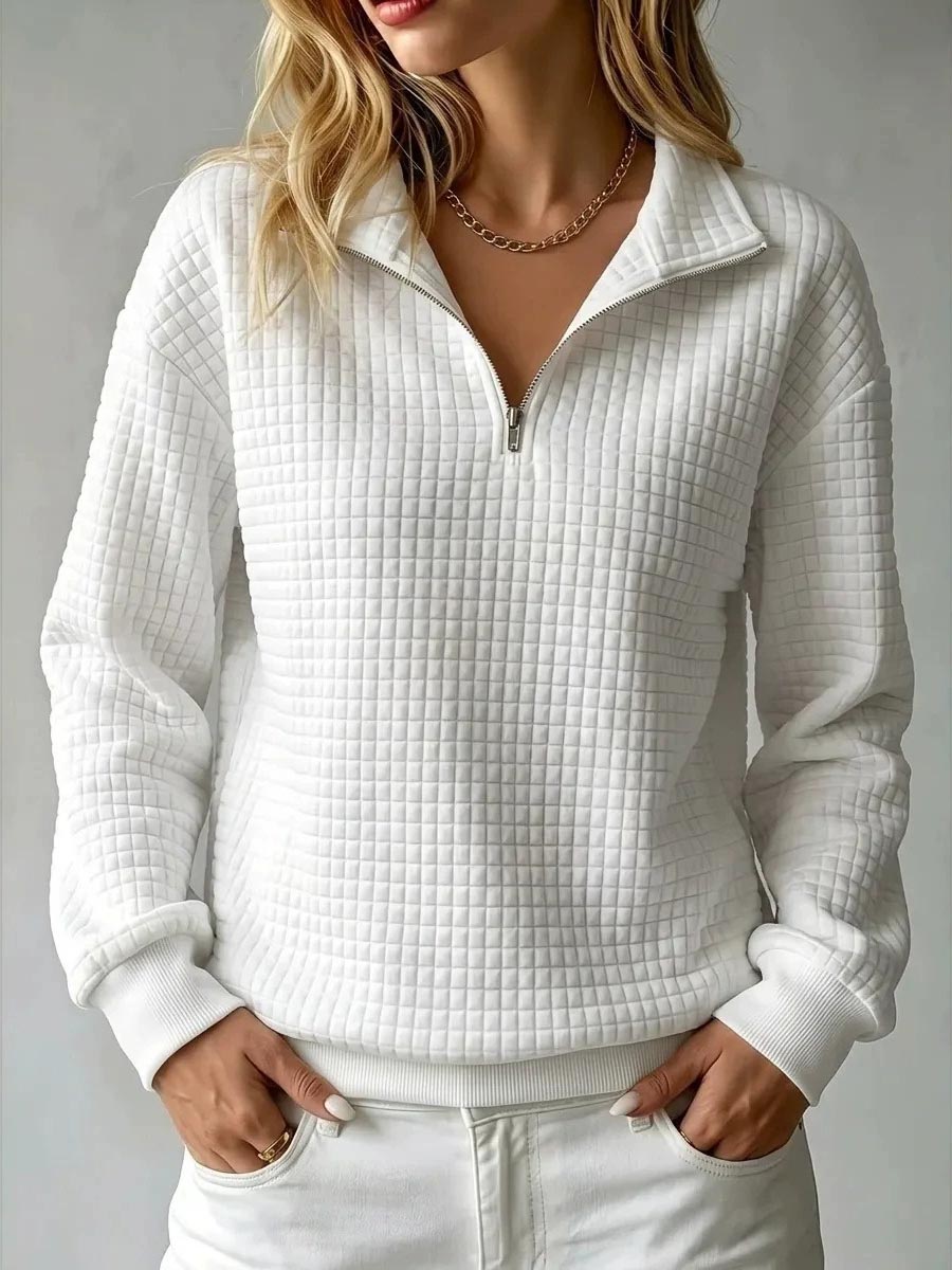 P|H - Waffle Knit Stand Collar Pullover Nancy