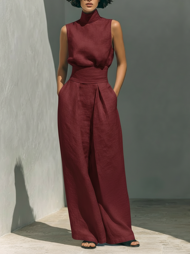 P|H - Wide Leg Linen Two-Piece Set Ariana