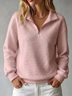 P|H - Waffle Knit Stand Collar Pullover Nancy