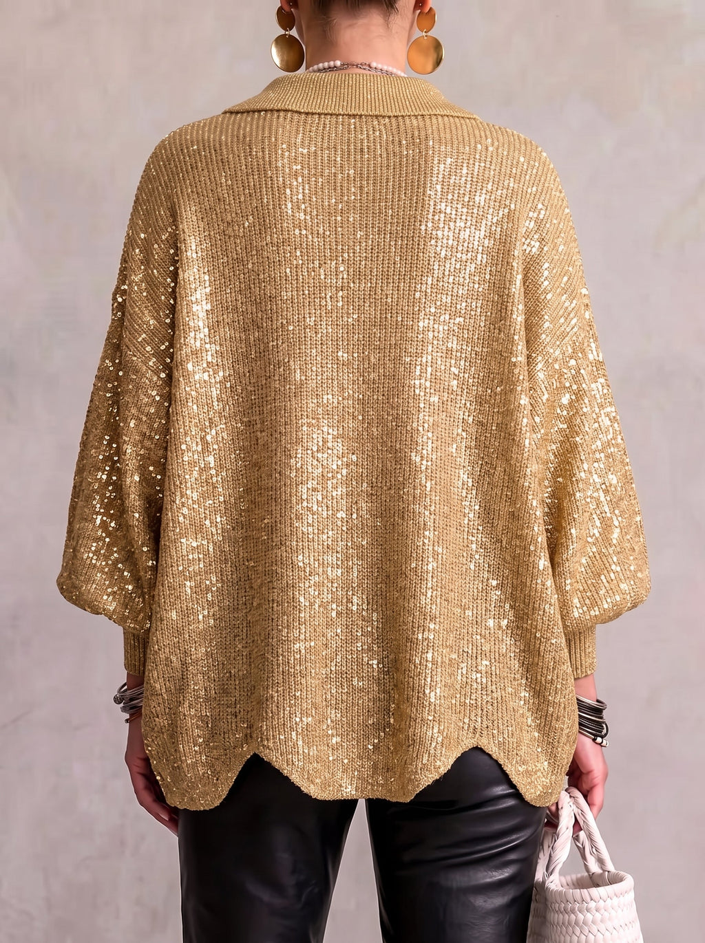 P|H - Oversized Collared Knit Cardigan Donna