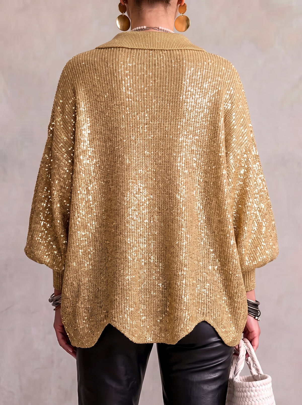 P|H - Oversized Collared Knit Cardigan Donna