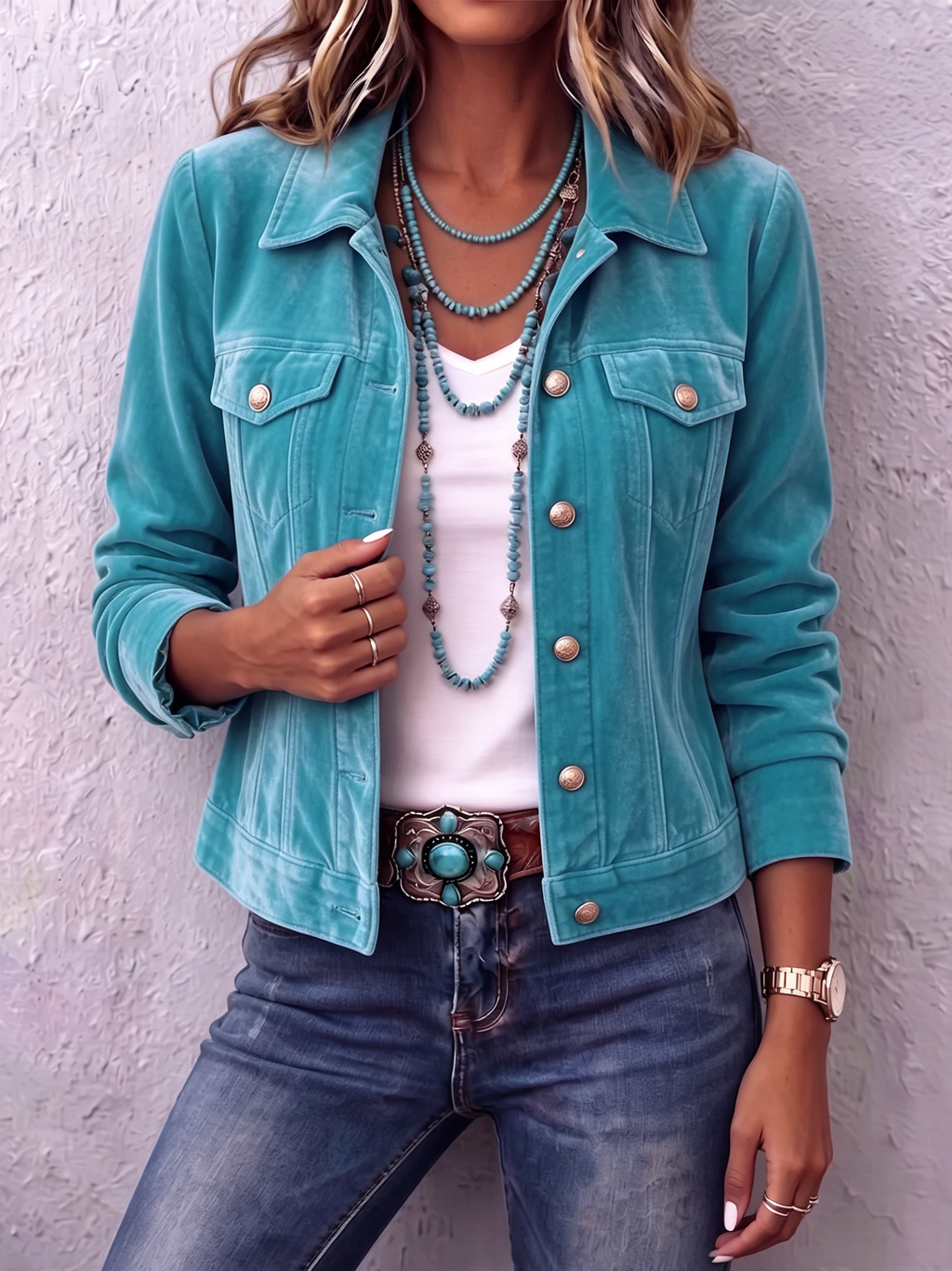 P|H - Velvet Western Trucker Jacket Margaret