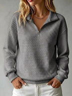 P|H - Waffle Knit Stand Collar Pullover Nancy