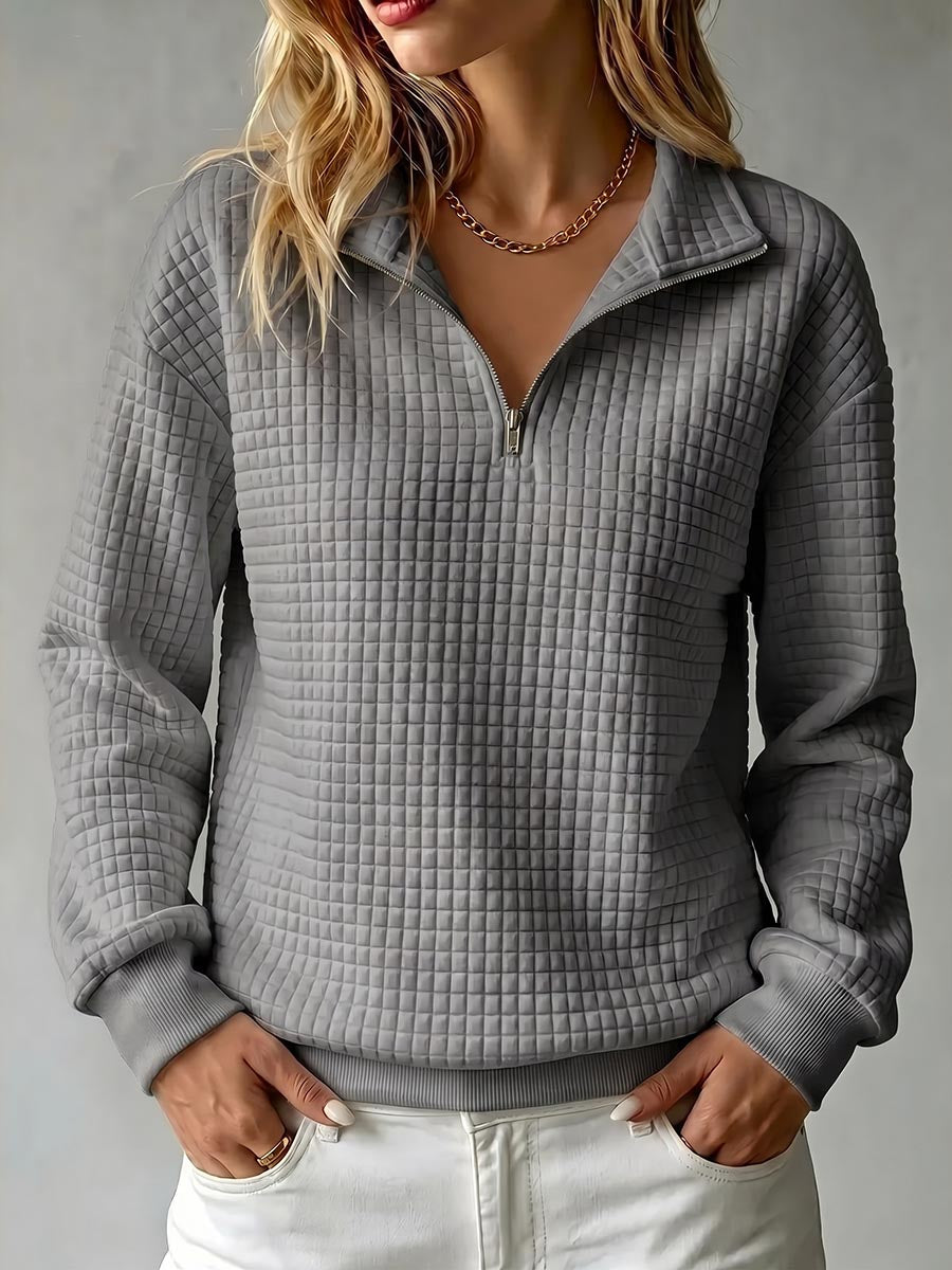 P|H - Waffle Knit Stand Collar Pullover Nancy