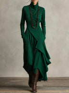 P|H - Asymmetric Turtleneck Maxi Dress for Women Joyce