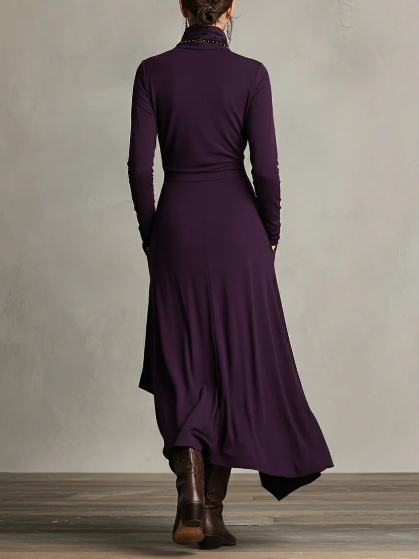 P|H - Asymmetric Turtleneck Maxi Dress for Women Joyce