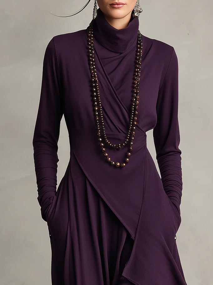 P|H - Asymmetric Turtleneck Maxi Dress for Women Joyce