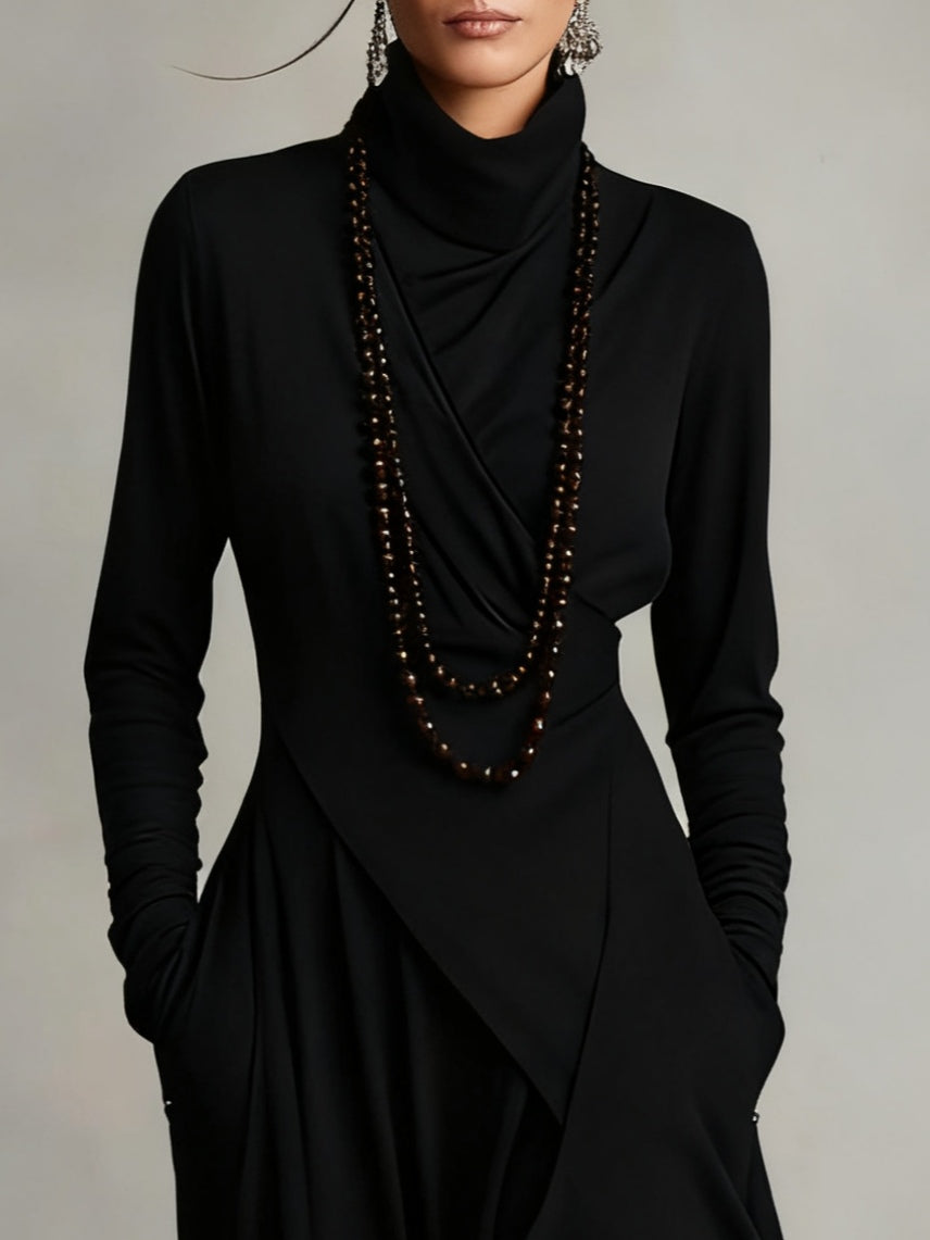 P|H - Asymmetric Turtleneck Maxi Dress for Women Joyce