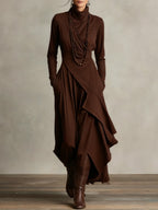 P|H - Asymmetric Turtleneck Maxi Dress for Women Joyce