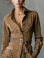 P|H - Belted Collared Shirt Dress for Women Donna