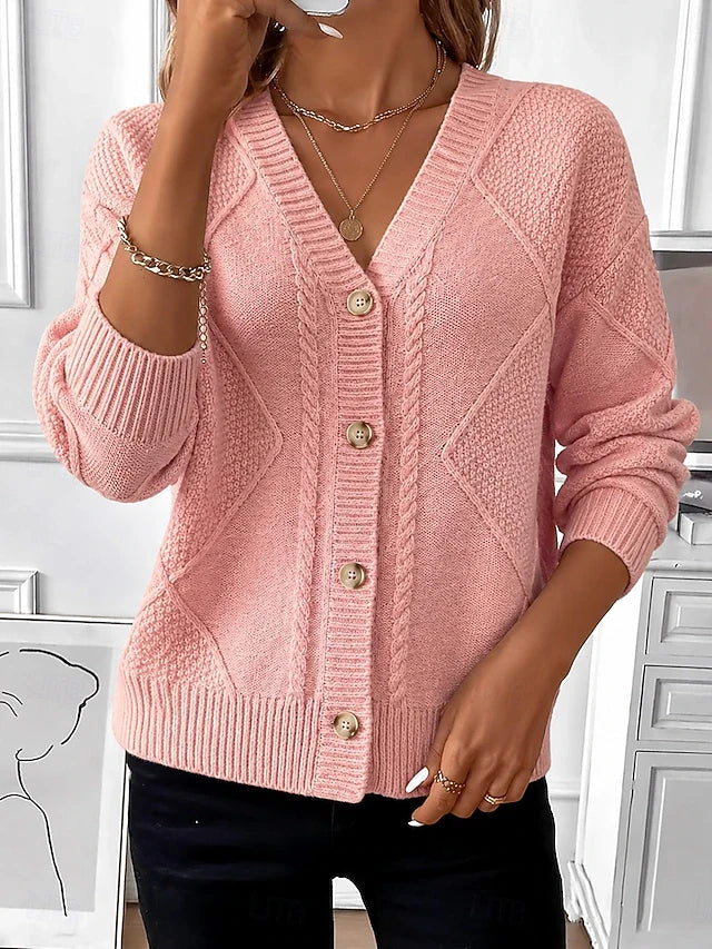 P|H - Cable Knit Button Cardigan for Women Cynthia