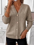 P|H - Cable Knit Button Cardigan for Women Cynthia