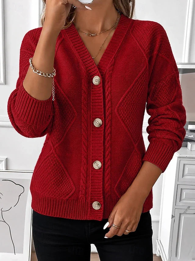 P|H - Cable Knit Button Cardigan for Women Cynthia