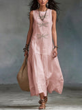 P|H - Dragonfly Embroidered Maxi Dress for Women Helen