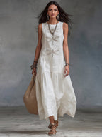 P|H - Dragonfly Embroidered Maxi Dress for Women Helen