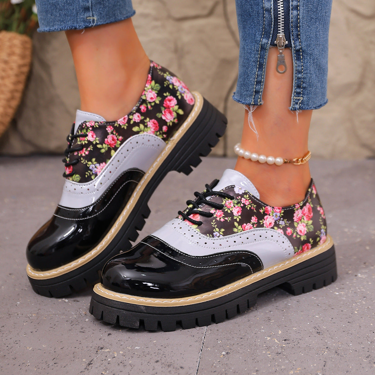 P|H - Floral Brogue Oxford Shoes for Women Pamela